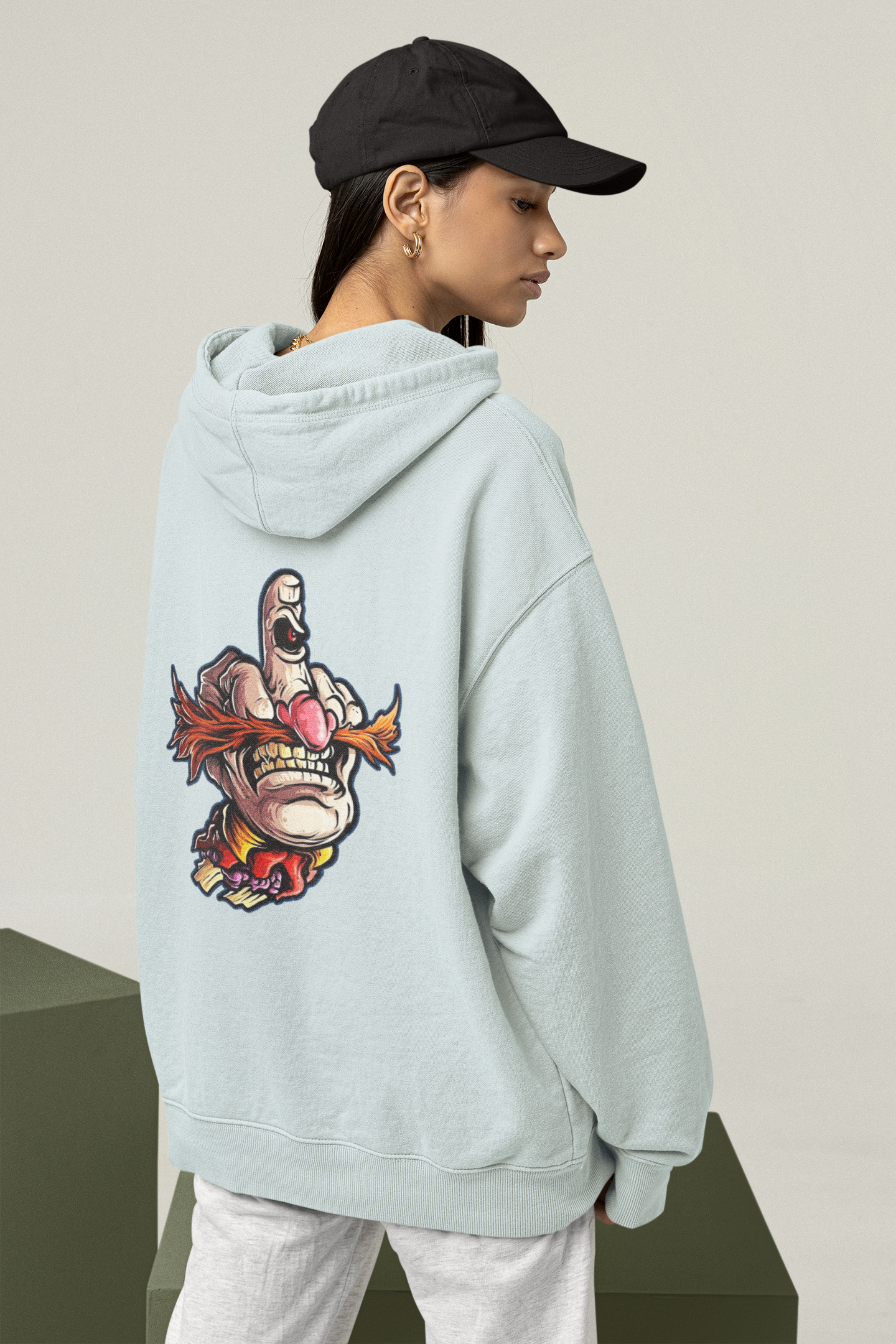 FY HAND SURREAL REBEL Streetwear - Slammer Organic Oversized Unisex Adult Hoodie