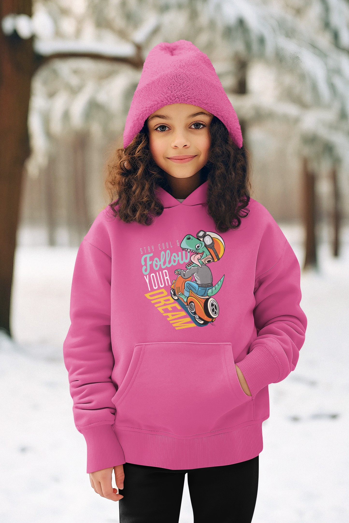 Hochwertiger Mittelschwerer Fleece-Hoodie für Jugendliche - Stay cool and Follow your dream - Weltweit verfügbar - GL