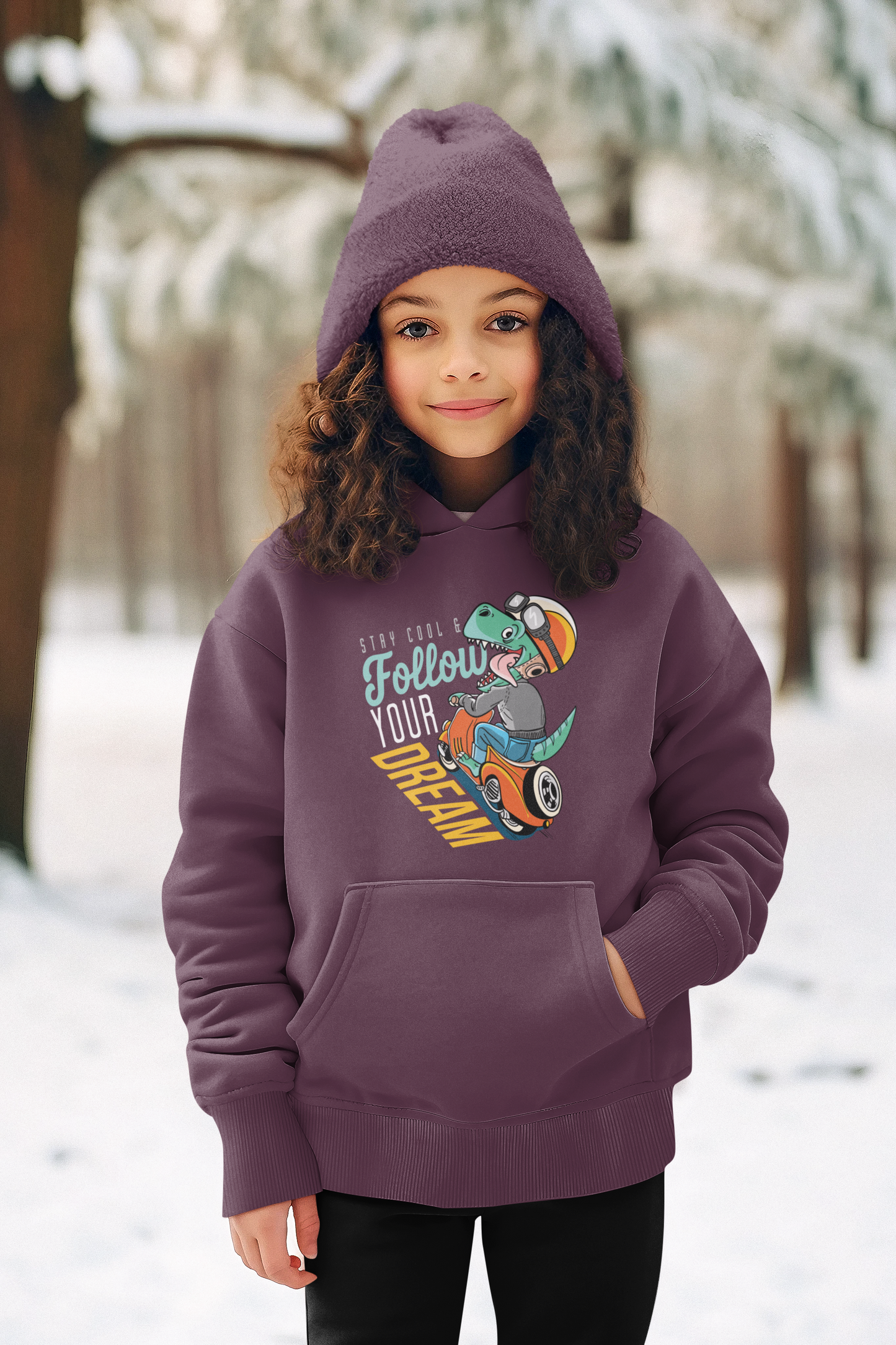 Hochwertiger Mittelschwerer Fleece-Hoodie für Jugendliche - Stay cool and Follow your dream - Weltweit verfügbar - GL