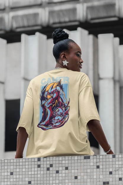 GAMER Warrior Streetwear Backprint - Freestyler Bio Oversized Unisex T-Shirt Erwachsene SH