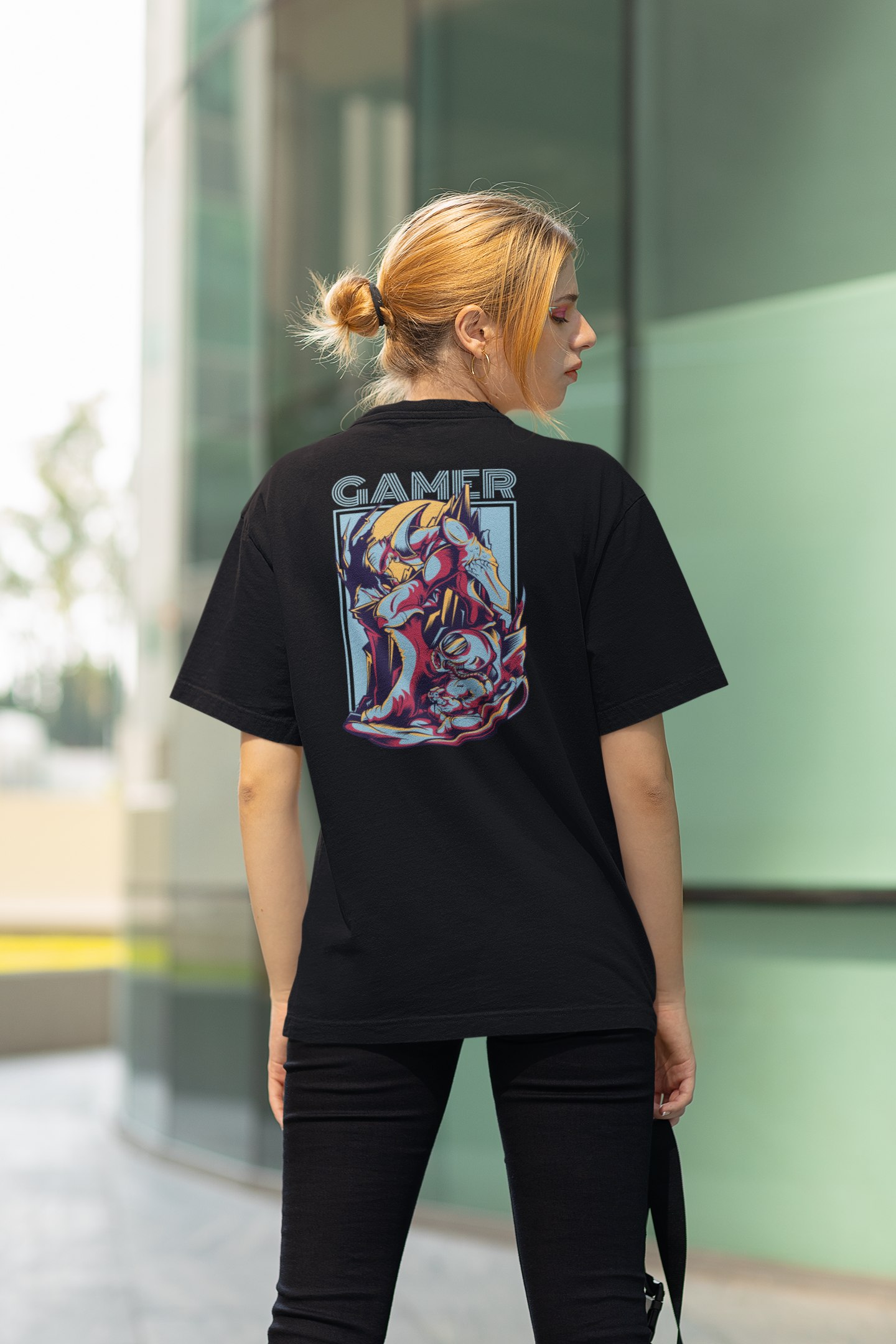 GAMER Warrior Streetwear Backprint - Freestyler Bio Oversized Unisex T-Shirt Erwachsene SH