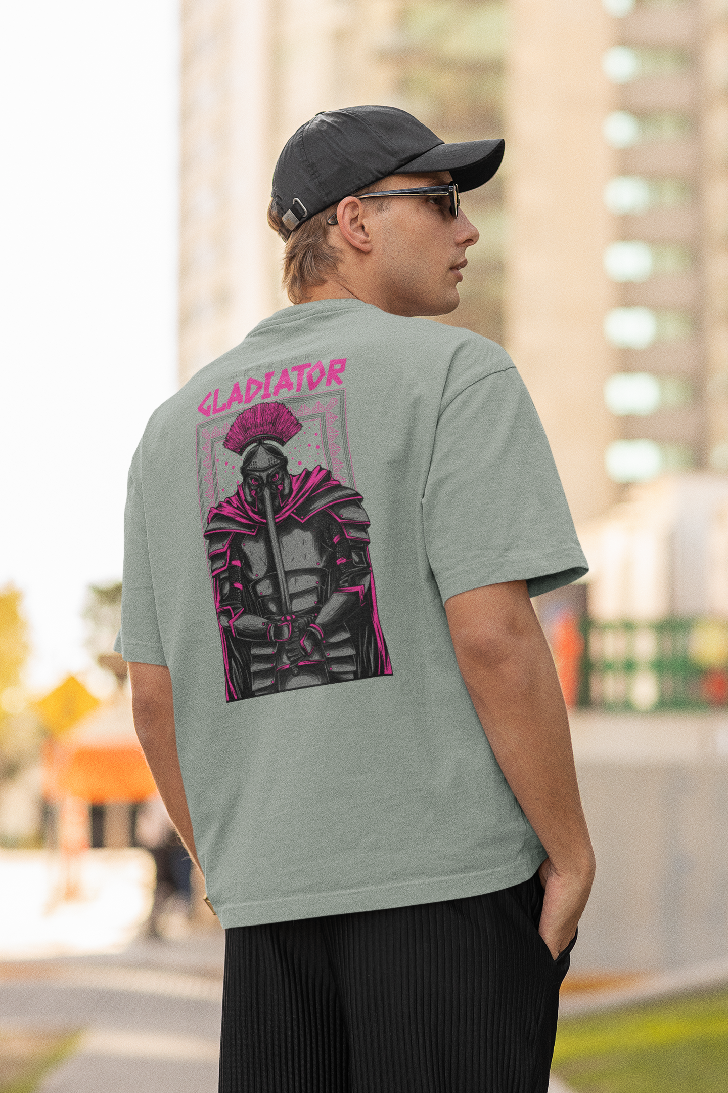 GLADIATOR Warrior Streetwear Backprint - Freestyler Bio Oversized Unisex T-Shirt Erwachsene SH