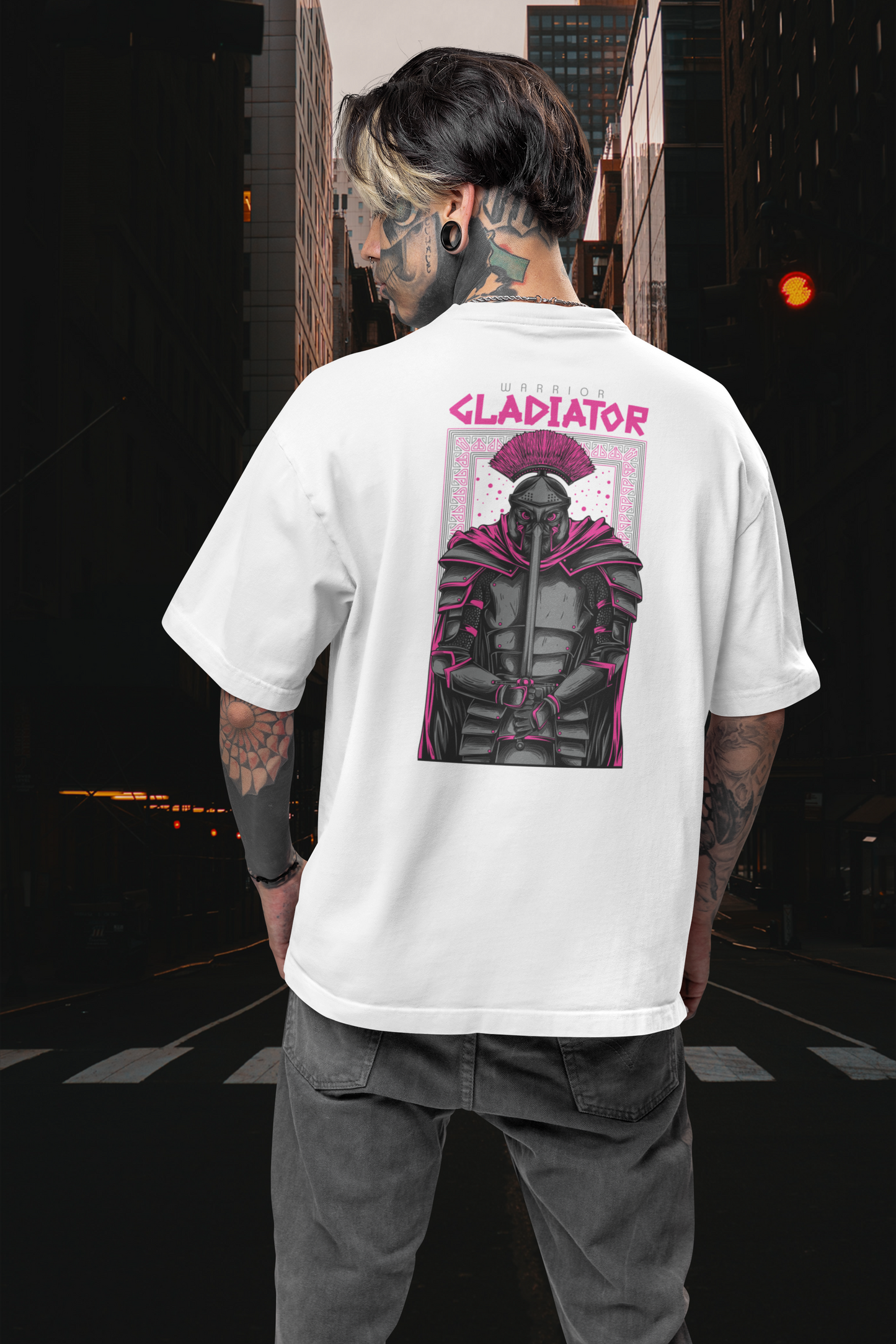 GLADIATOR Warrior Streetwear Backprint - Freestyler Bio Oversized Unisex T-Shirt Erwachsene SH