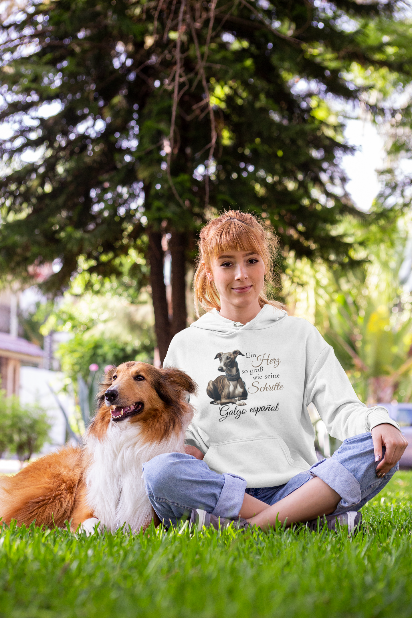 Galgo Ein Herz so groß wie seine Schritte Front - Unisex Erwachsenen Bio Organic Cruiser Hoodie ST/ST SH  - Unisex Organic Hoodie 2.0 ST/ST