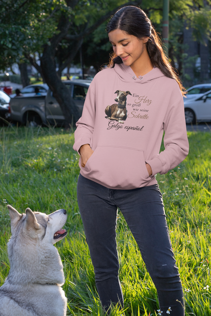 Galgo Ein Herz so groß wie seine Schritte Front - Unisex Erwachsenen Bio Organic Cruiser Hoodie ST/ST SH  - Unisex Organic Hoodie 2.0 ST/ST