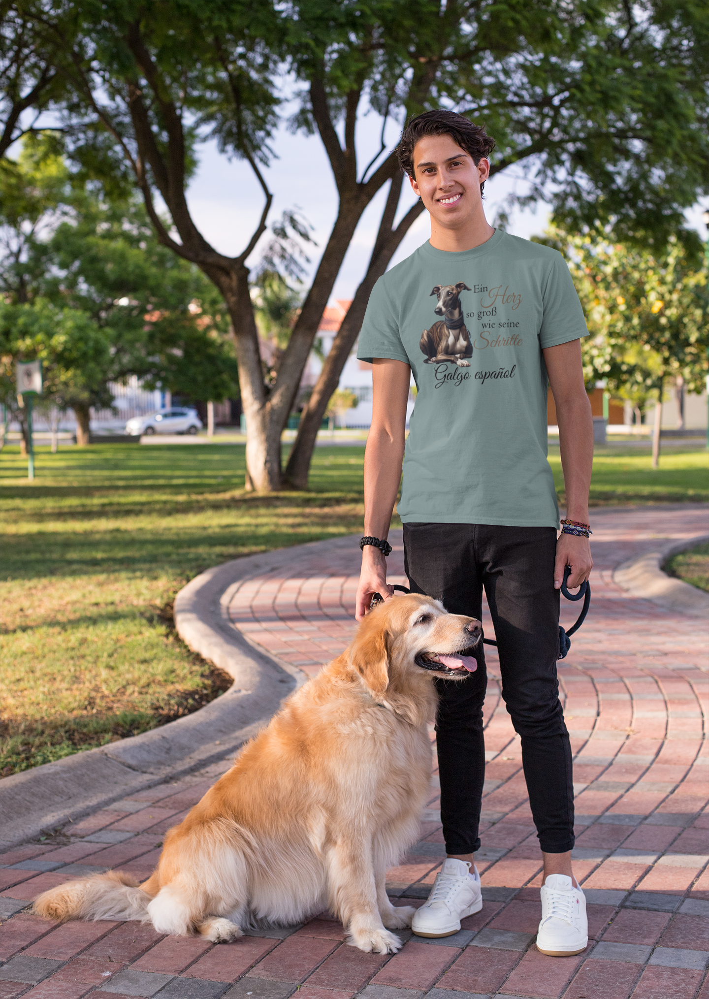 Galgo Ein Herz so groß wie seine Schritte Front - Unisex Erwachsenen Bio Creator T-Shirt ST/ST SH