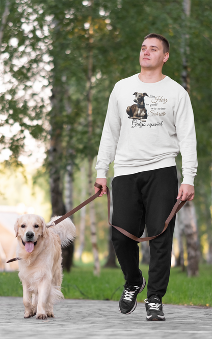 Galgo Ein Herz so groß wie seine Schritte Front - Unisex Erwachsenen Bio Changer Sweatshirt SH 2.0 ST/ST