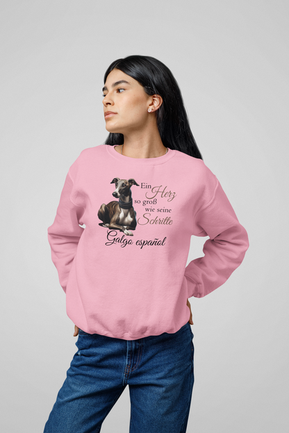 Galgo Ein Herz so groß wie seine Schritte Front - Unisex Erwachsenen Bio Changer Sweatshirt SH 2.0 ST/ST