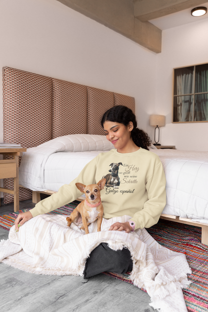 Galgo Ein Herz so groß wie seine Schritte Front - Unisex Erwachsenen Bio Changer Sweatshirt SH 2.0 ST/ST