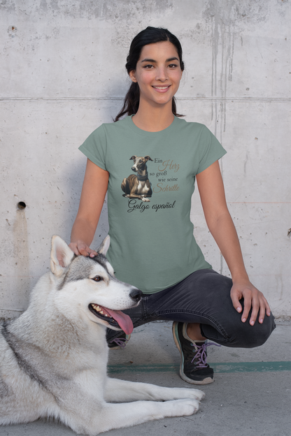 Galgo Ein Herz so groß wie seine Schritte Front - Damen Muser Premium Organic Shirt SH