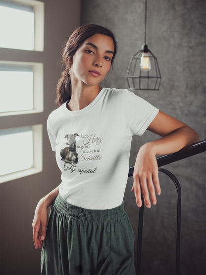 Galgo Ein Herz so groß wie seine Schritte Front - Damen Muser Premium Organic Shirt SH