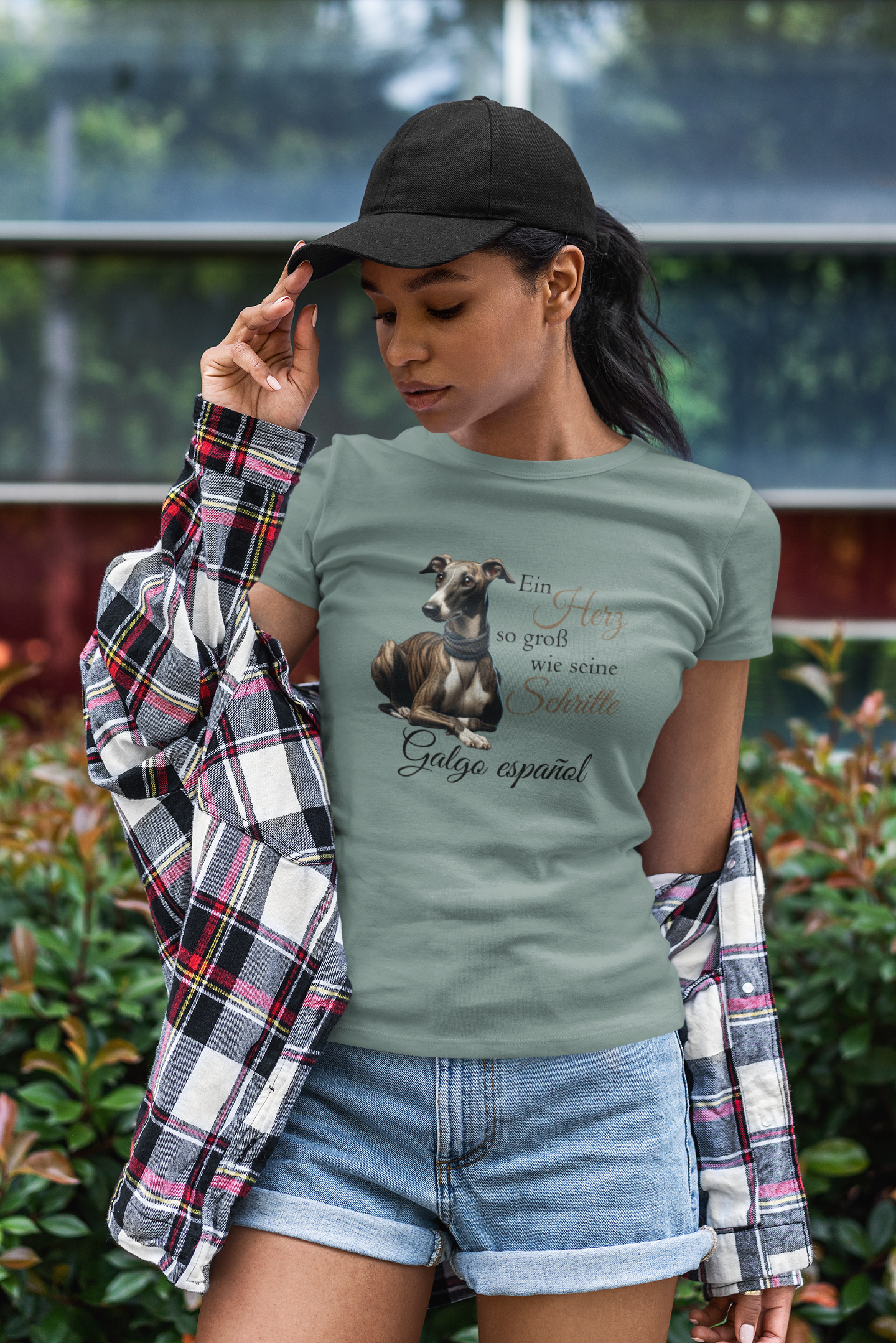 Galgo Ein Herz so groß wie seine Schritte Front - Damen Muser Premium Organic Shirt SH