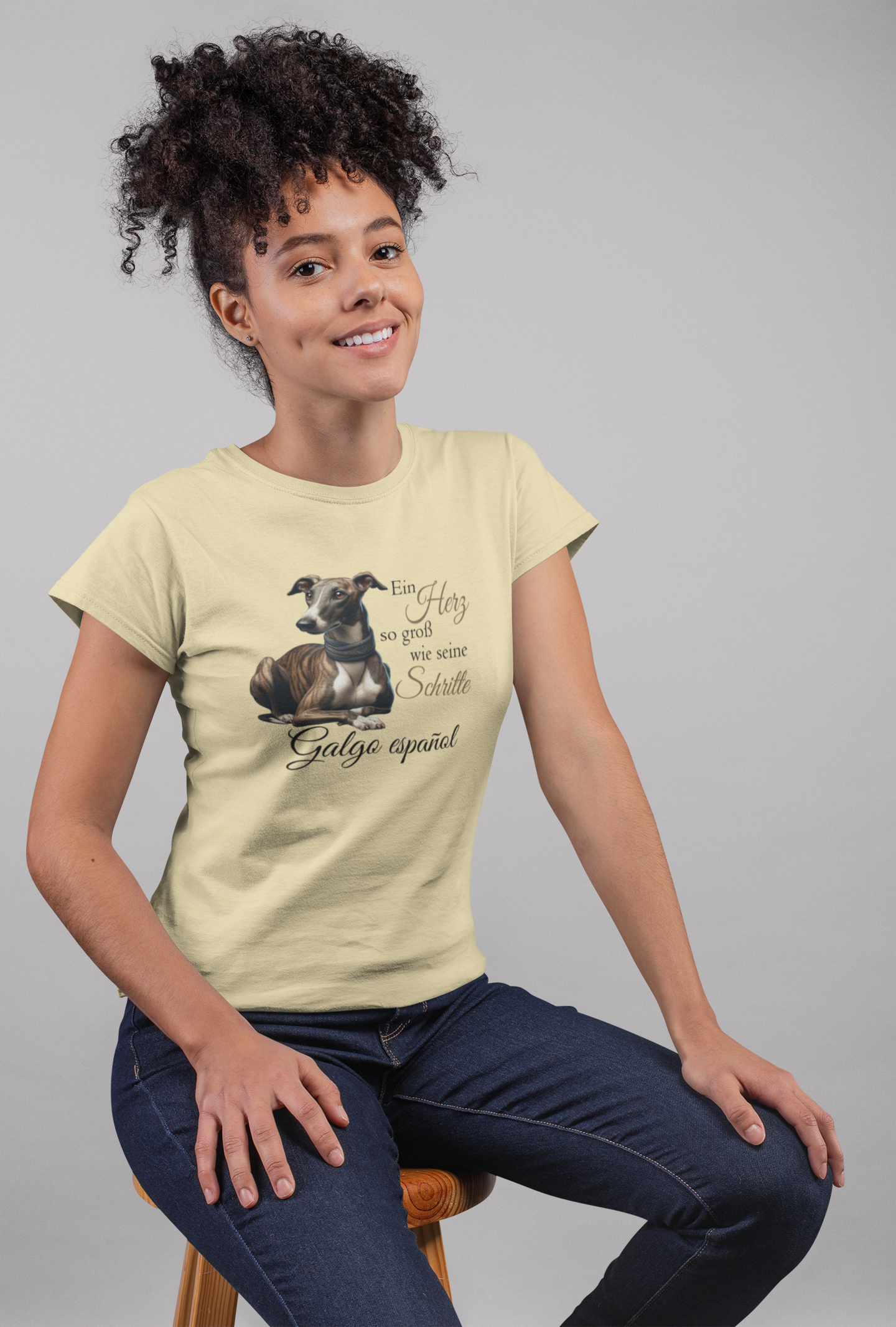 Galgo Ein Herz so groß wie seine Schritte Front - Damen Muser Premium Organic Shirt SH
