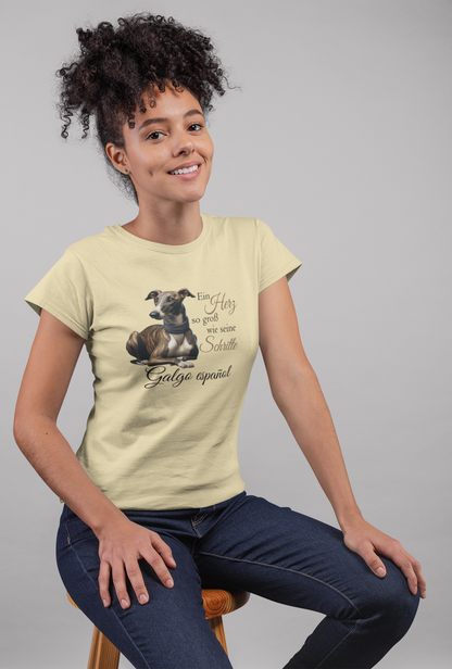 Galgo Ein Herz so groß wie seine Schritte Front - Damen Muser Premium Organic Shirt SH