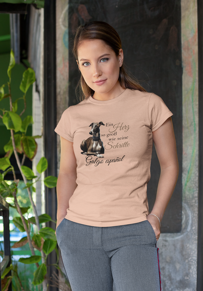 Galgo Ein Herz so groß wie seine Schritte Front - Damen Muser Premium Organic Shirt SH