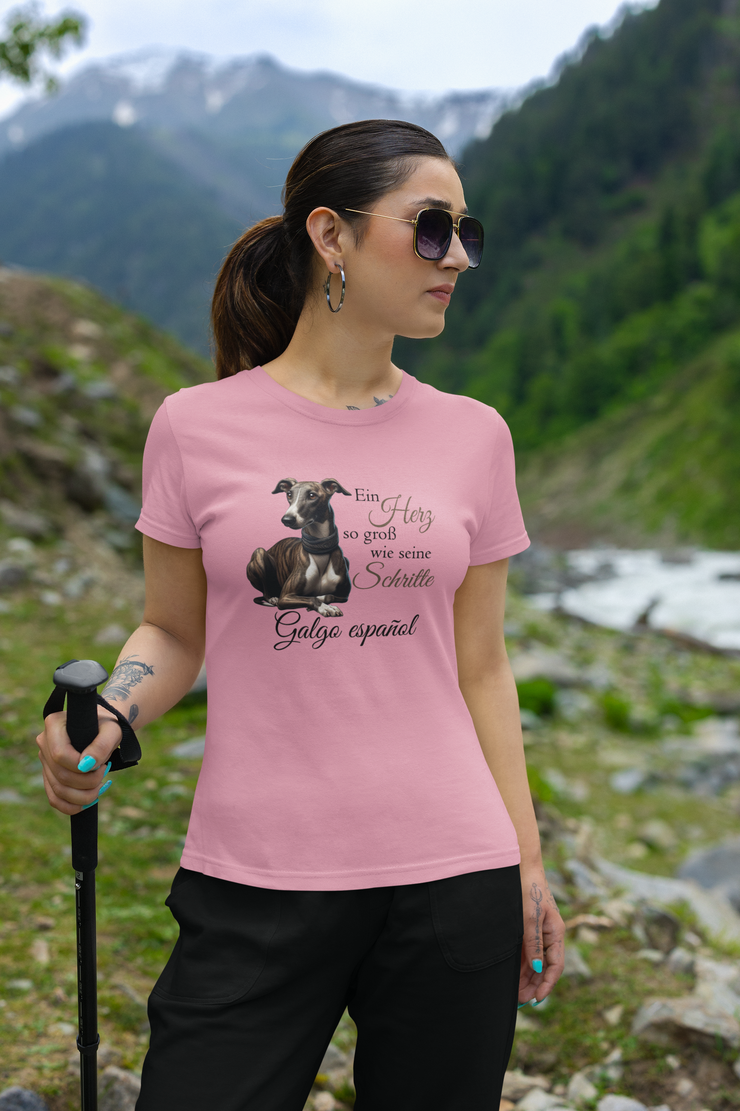 Galgo Ein Herz so groß wie seine Schritte Front - Damen Muser Premium Organic Shirt SH