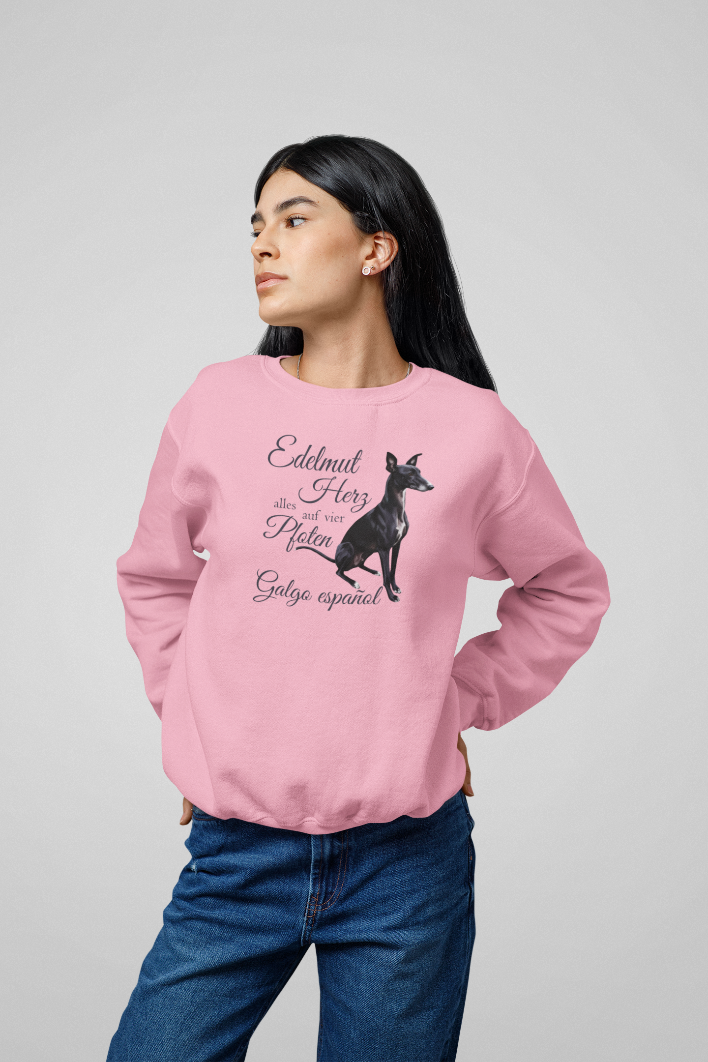 Galgo Espanol Edelmut Herz alles auf vier Pfoten Front - Unisex Erwachsenen Bio Changer Sweatshirt SH  - Changer Sweatshirt 2.0 ST/ST