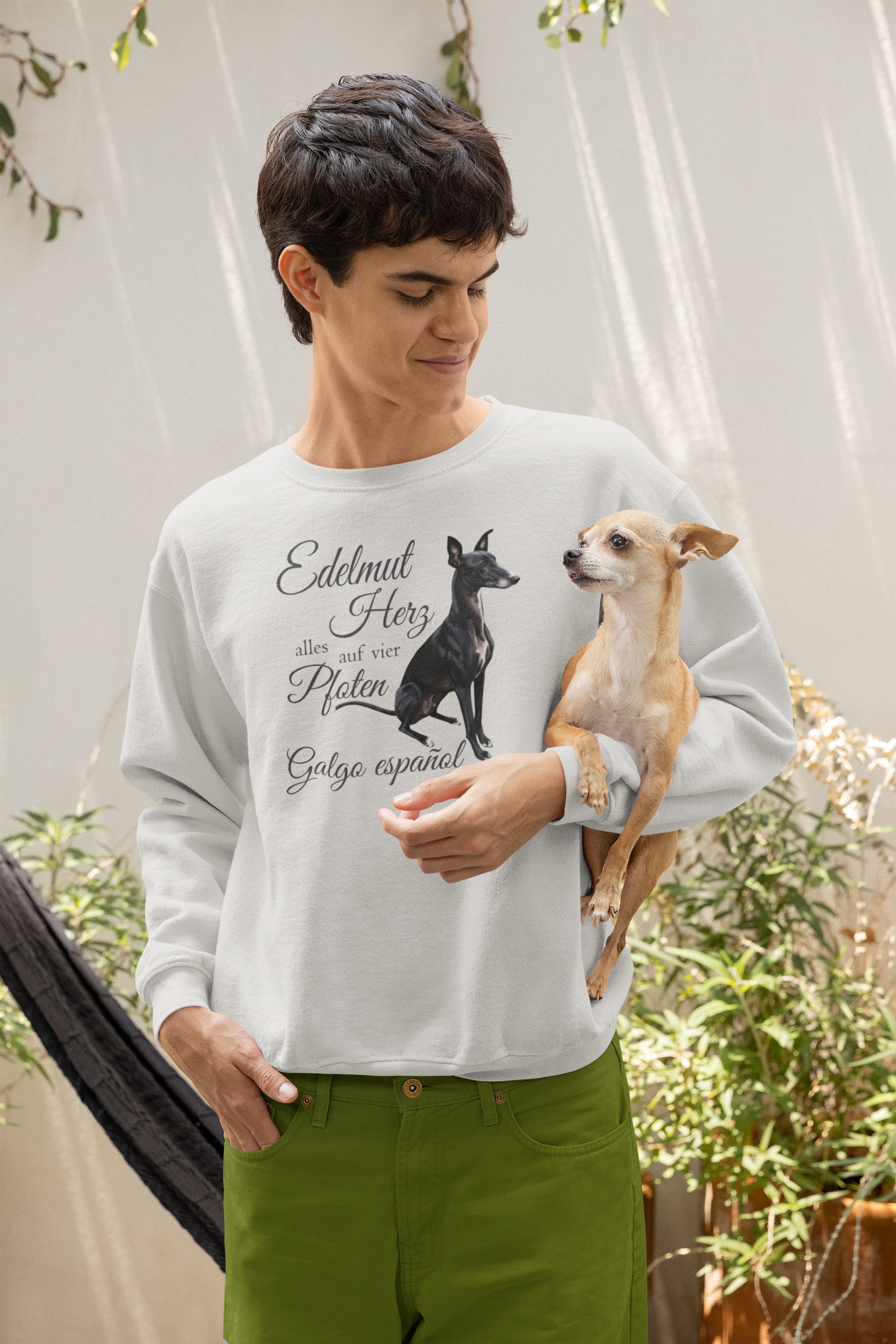 Galgo Espanol Edelmut Herz alles auf vier Pfoten Front - Unisex Erwachsenen Bio Changer Sweatshirt SH  - Changer Sweatshirt 2.0 ST/ST