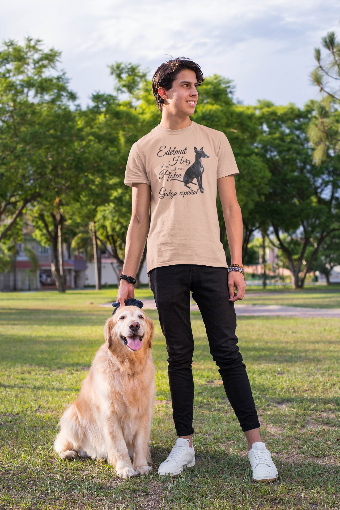 Galgo Espanol Edelmut Herz alles auf vier Pfoten Front - Unisex Erwachsenen Bio Creator T-Shirt ST/ST SH