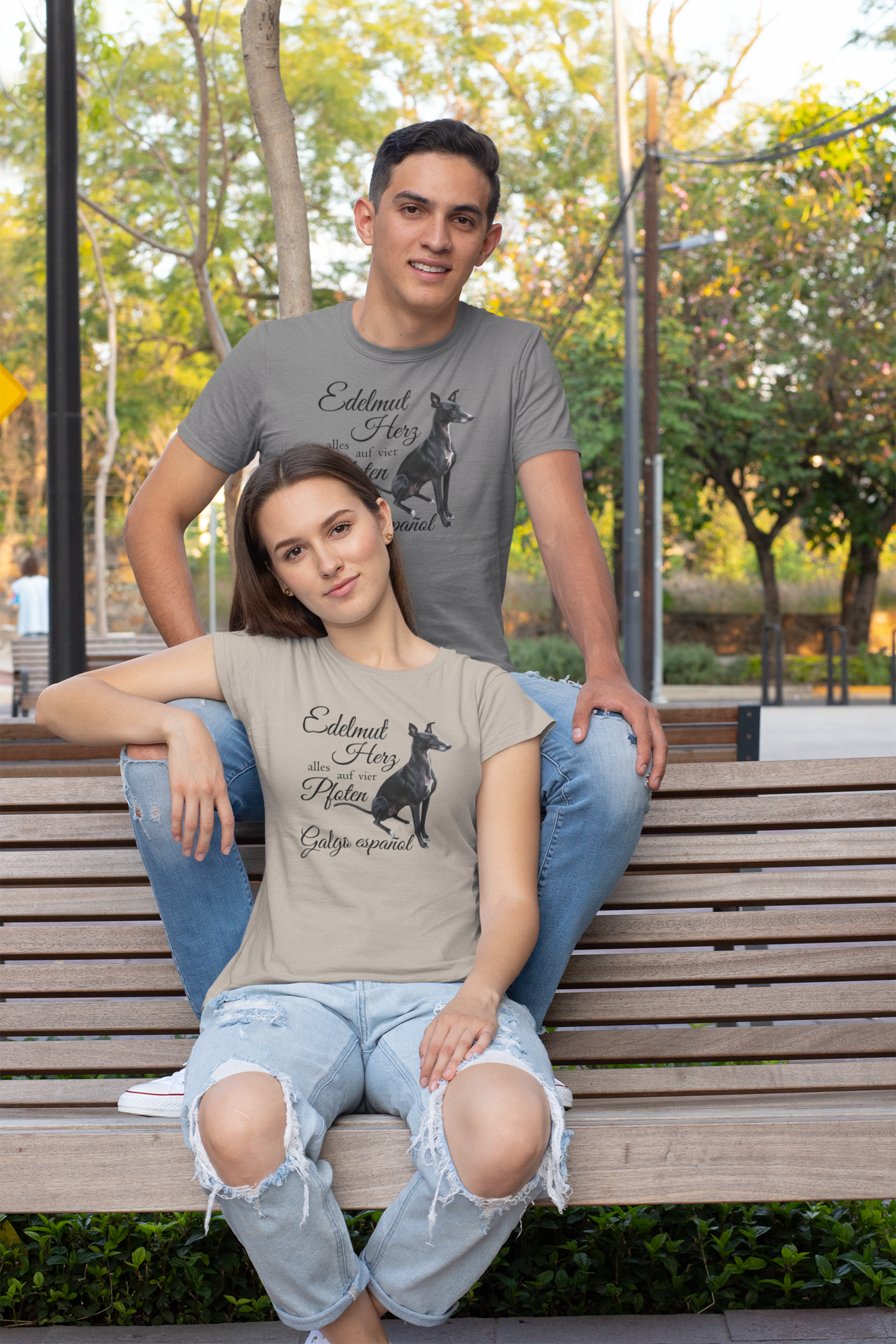 Galgo Espanol Edelmut Herz alles auf vier Pfoten Front - Unisex Erwachsenen Bio Creator T-Shirt ST/ST SH