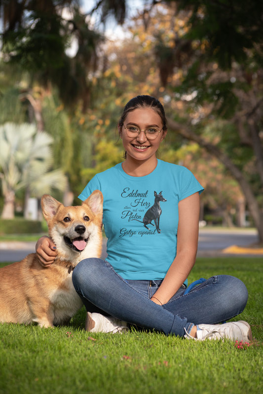 Galgo Espanol Edelmut Herz alles auf vier Pfoten Front - Unisex Erwachsenen Bio Creator T-Shirt ST/ST SH