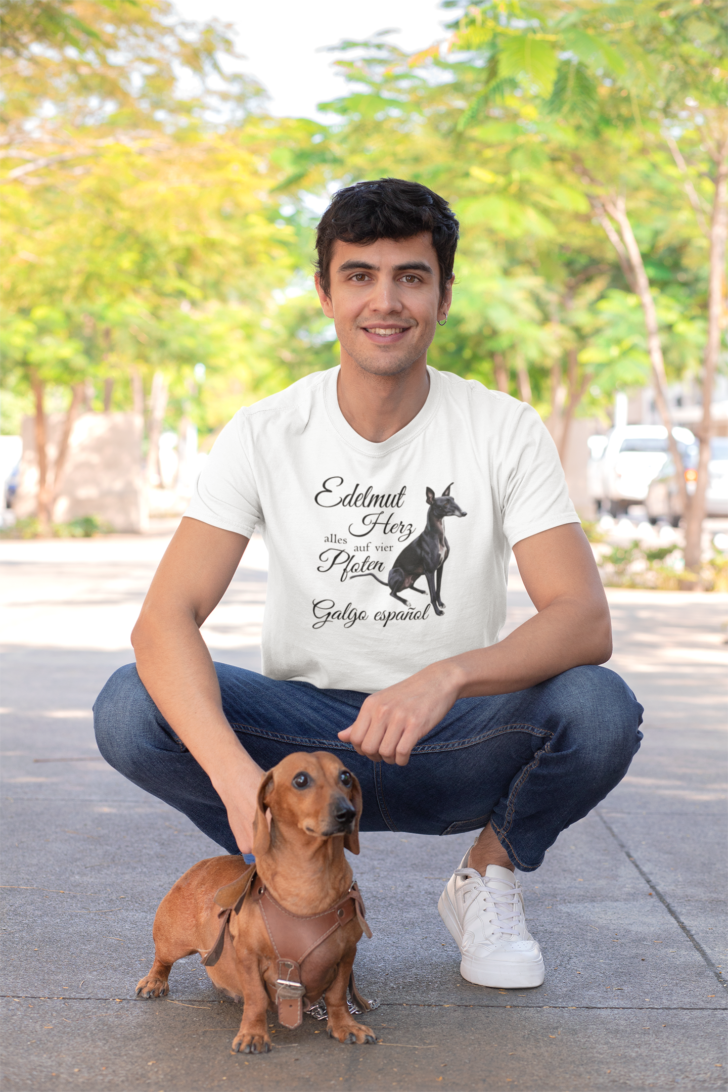Galgo Espanol Edelmut Herz alles auf vier Pfoten Front - Unisex Erwachsenen Bio Creator T-Shirt ST/ST SH