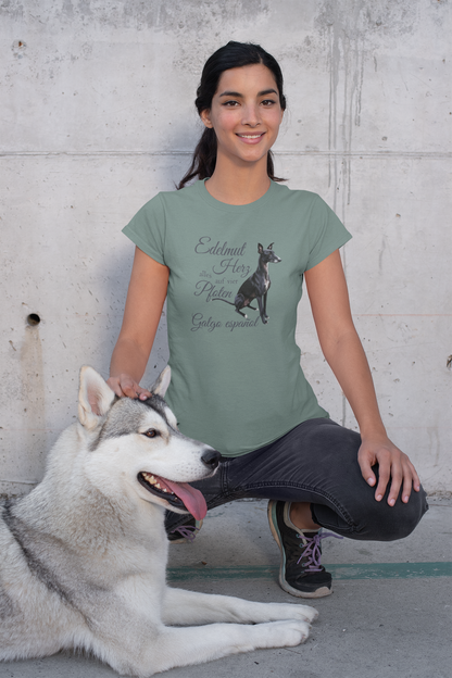 Galgo Espanol Edelmut Herz alles auf vier Pfoten Front - Damen Muser Premium Organic Shirt SH