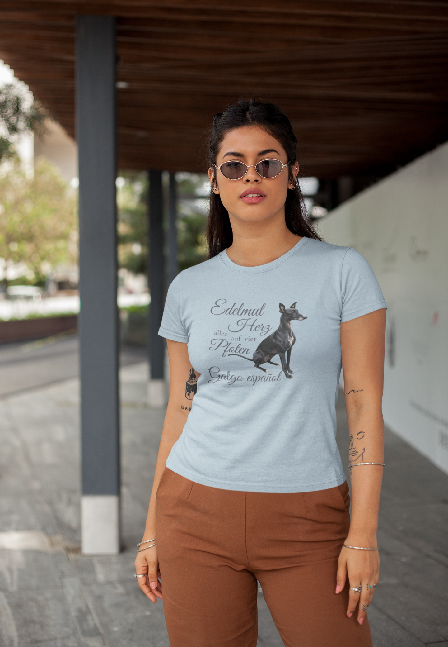 Galgo Espanol Edelmut Herz alles auf vier Pfoten Front - Damen Muser Premium Organic Shirt SH