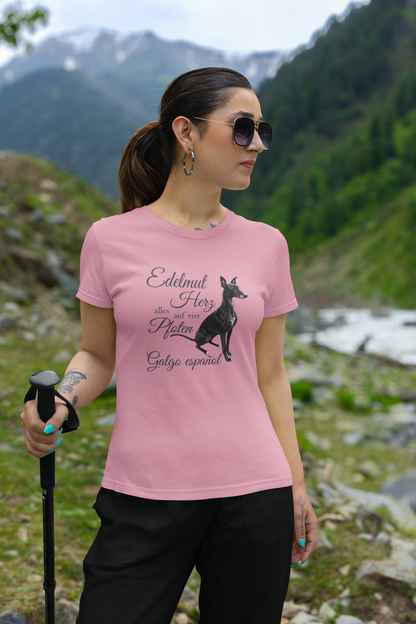 Galgo Espanol Edelmut Herz alles auf vier Pfoten Front - Damen Muser Premium Organic Shirt SH