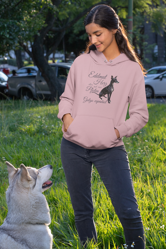 Galgo Espanol Edelmut Herz alles auf vier Pfoten Front - Unisex Erwachsenen Bio Organic Cruiser Hoodie SH  - Unisex Organic Hoodie 2.0 ST/ST