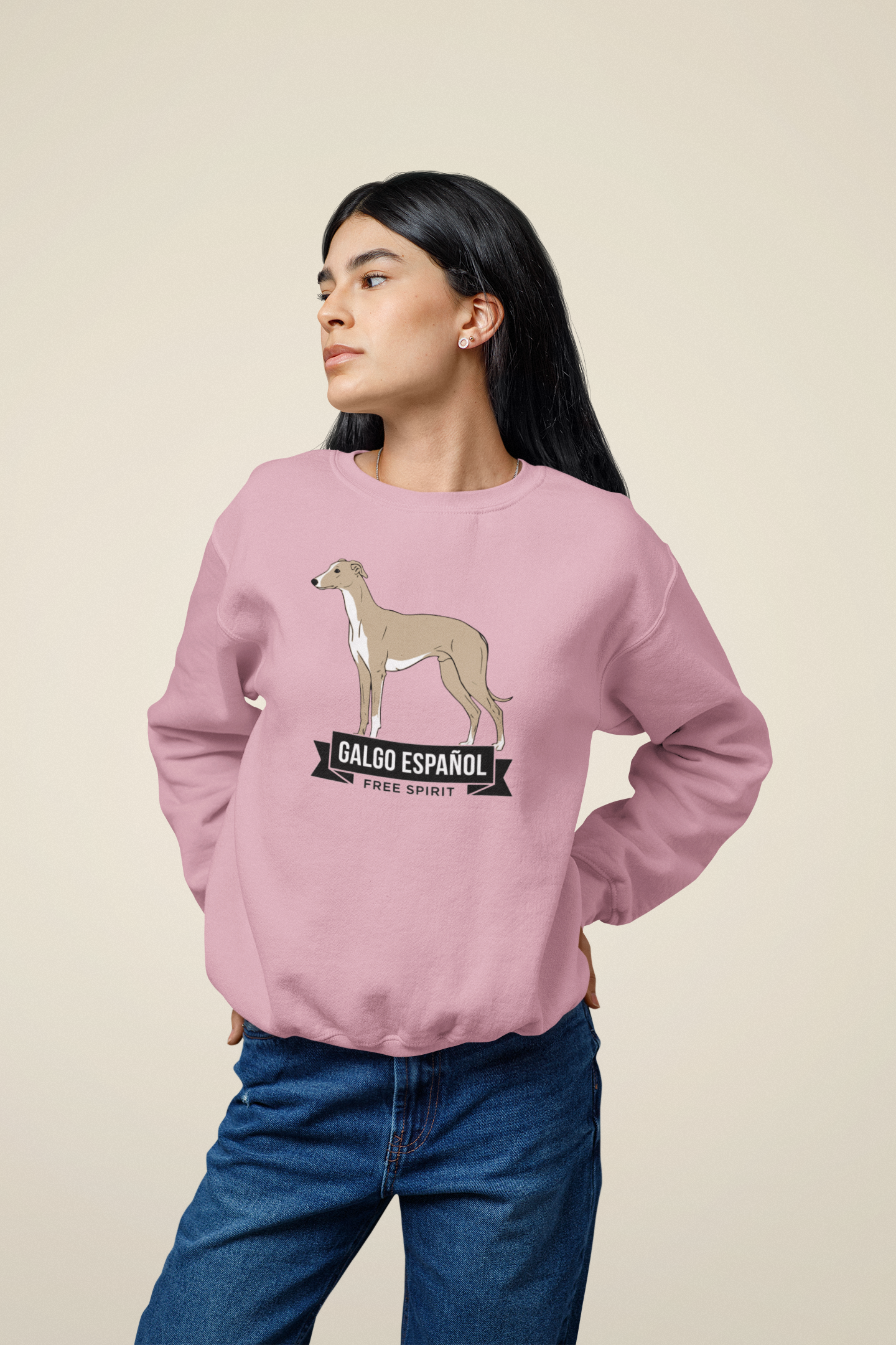 Galgo Espanol Free Spirit Front- Unisex Erwachsenen Bio Changer Sweatshirt ST/ST SH