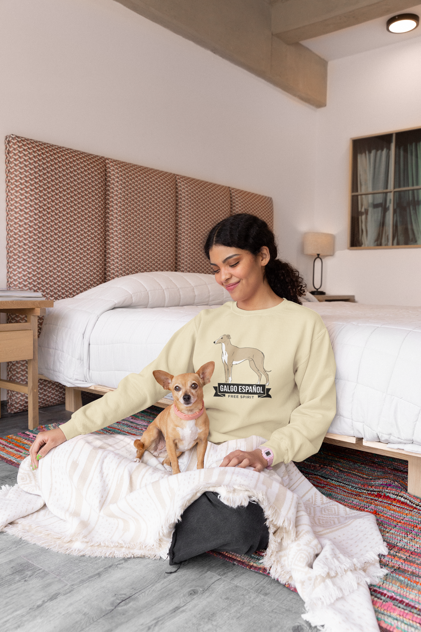 Galgo Espanol Free Spirit Front- Unisex Erwachsenen Bio Changer Sweatshirt ST/ST SH