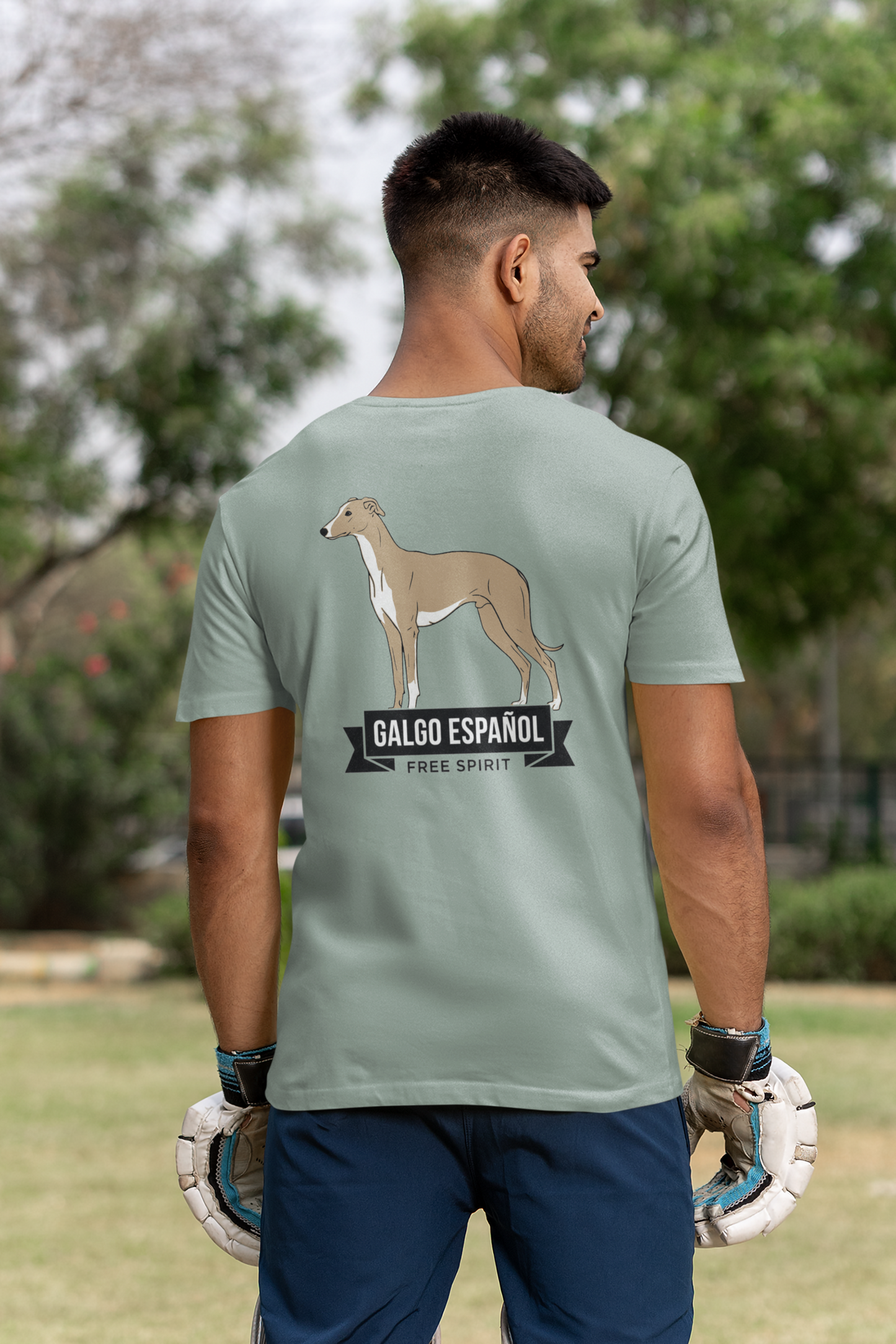 Galgo Espanol Free Spirit Backside - Unisex Erwachsenen Bio Creator T-Shirt ST/ST SH