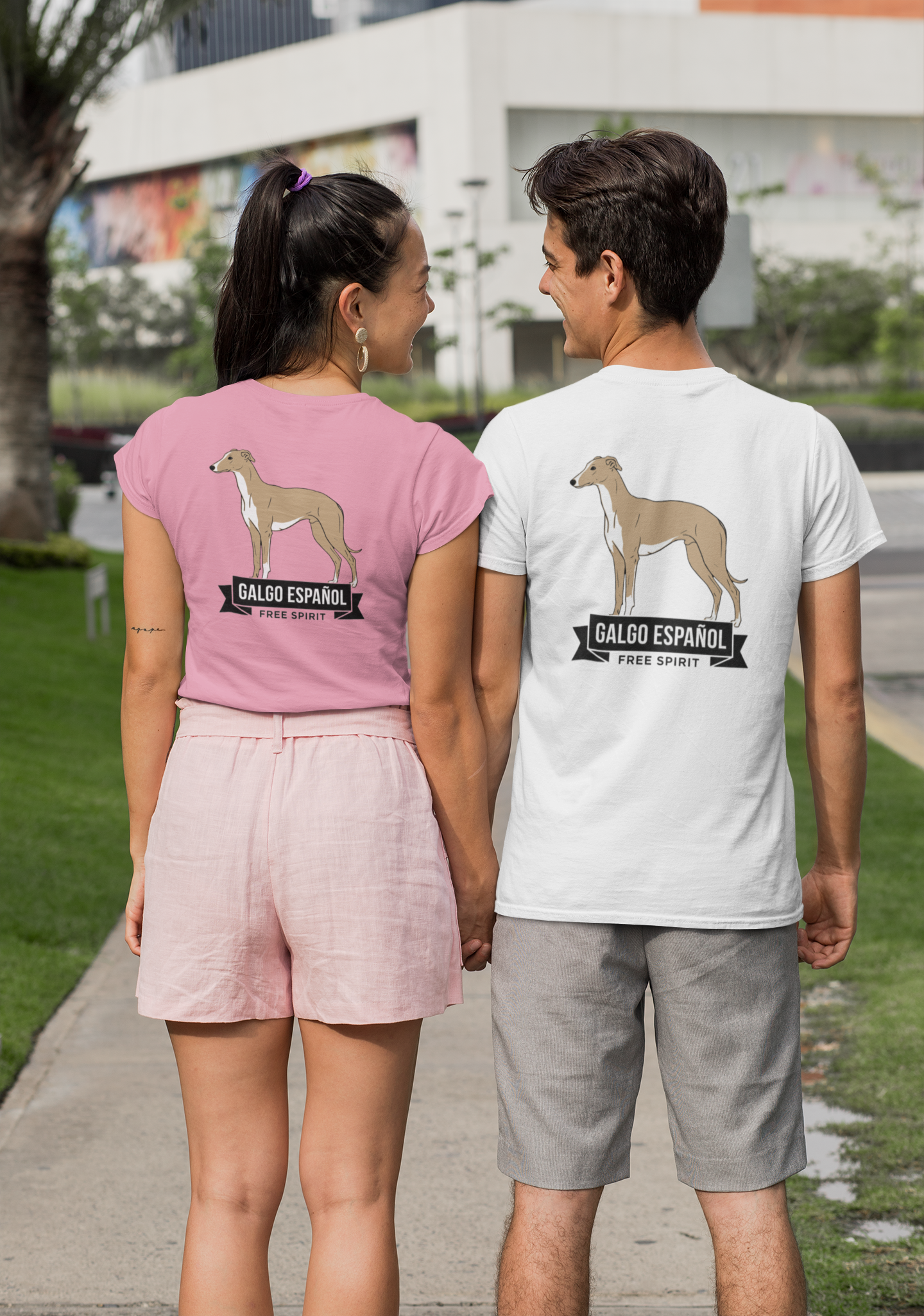 Galgo Espanol Free Spirit Backside - Unisex Erwachsenen Bio Creator T-Shirt ST/ST SH