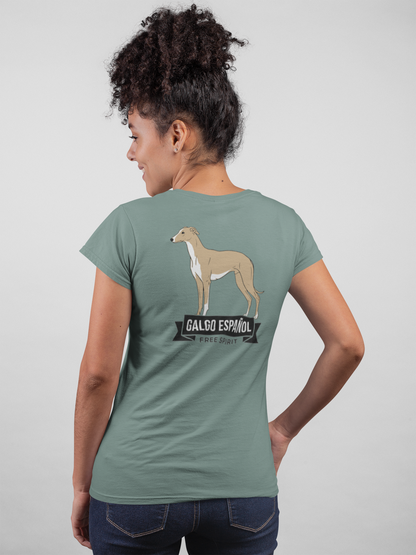 Galgo Espanol Free Spirit beidseitiger Druck -  Damen Muser Premium Organic Shirt SH