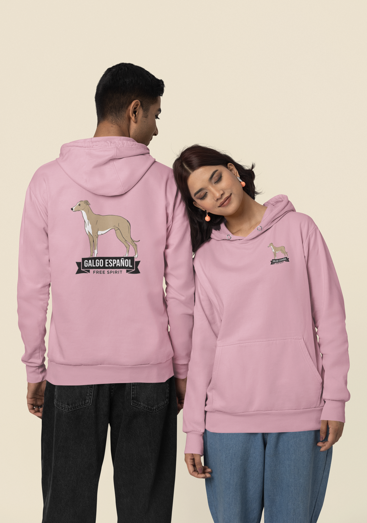 Galgo Espanol Free Spirit beidseitiger Druck - Unisex Erwachsenen Bio Organic Cruiser Hoodie 2.0 ST/ST SH