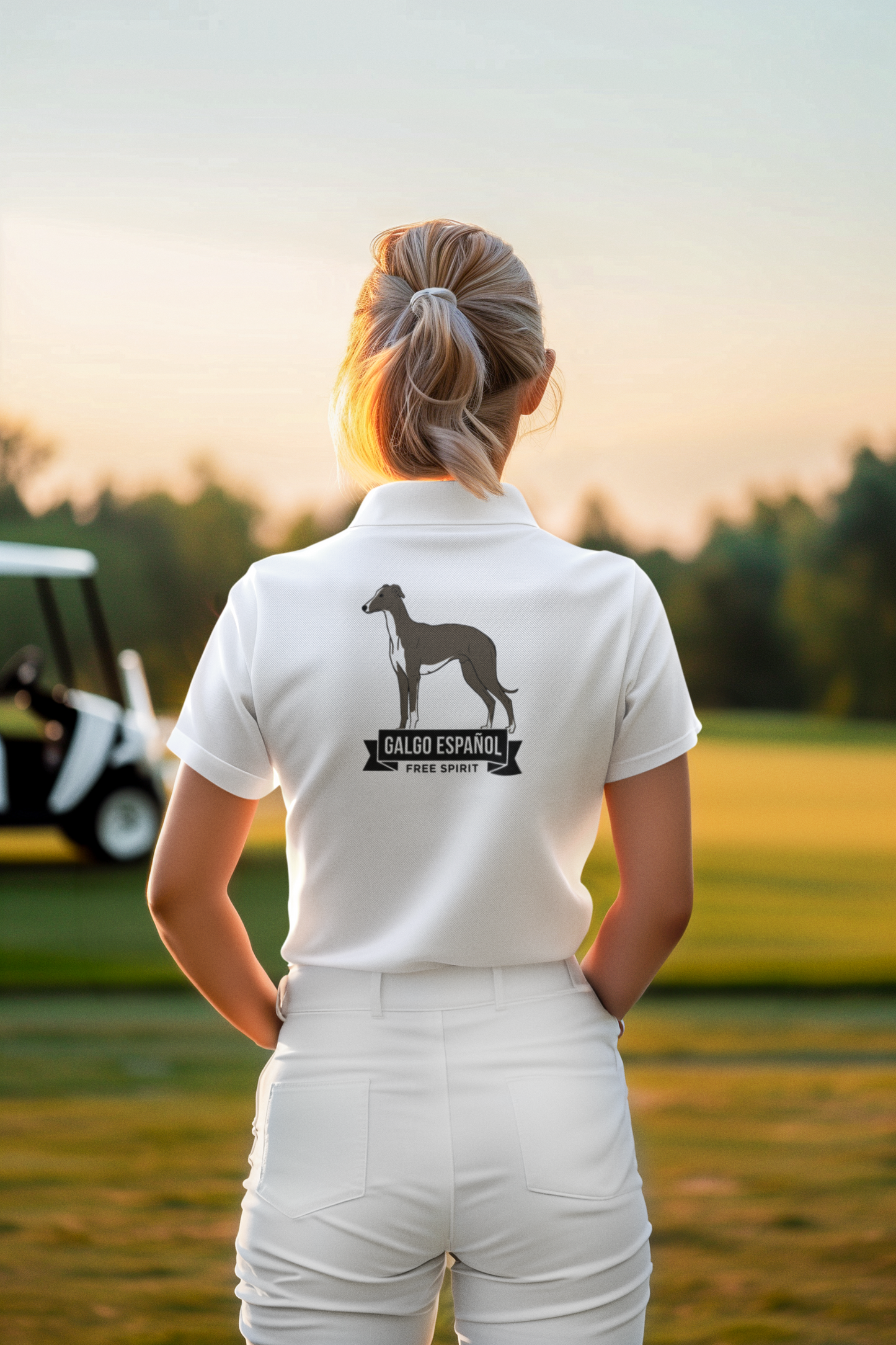 Galgo Espanol Free Spirit beidseitiger Druck - Damen Poloshirt SH