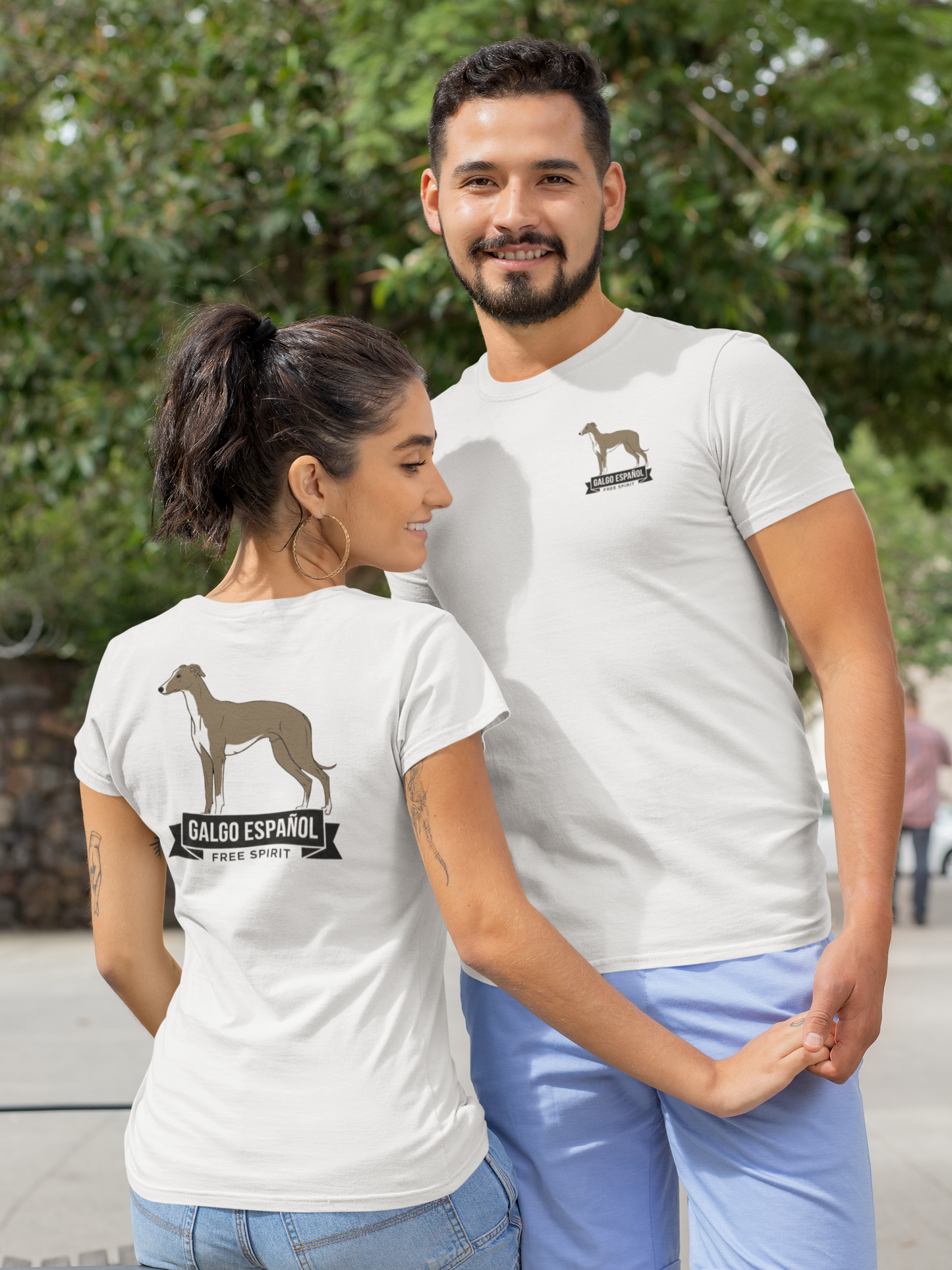 Galgo Espanol Free Spirit beidseitiger Druck - Unisex Erwachsenen Bio Creator T-Shirt ST/ST SH  - Herren Premium Organic Shirt 2.0 ST/ST