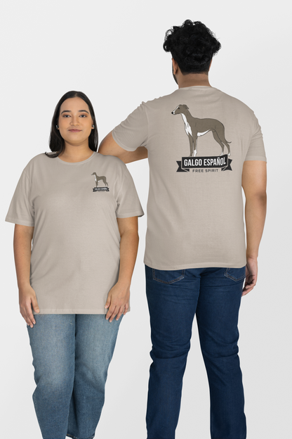 Galgo Espanol Free Spirit beidseitiger Druck - Unisex Erwachsenen Bio Creator T-Shirt ST/ST SH  - Herren Premium Organic Shirt 2.0 ST/ST