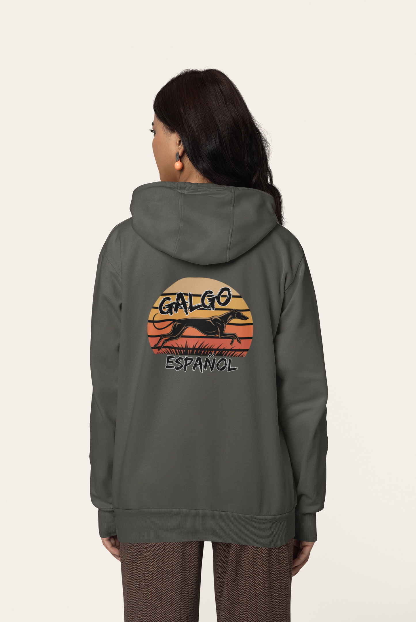Galgo Espanol Sunset Run Beidseitiger Druck - Unisex Erwachsenen Bio Organic Cruiser Hoodie 2.0 ST/ST