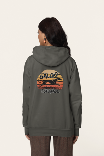 Galgo Espanol Sunset Run Beidseitiger Druck - Unisex Erwachsenen Bio Organic Cruiser Hoodie 2.0 ST/ST