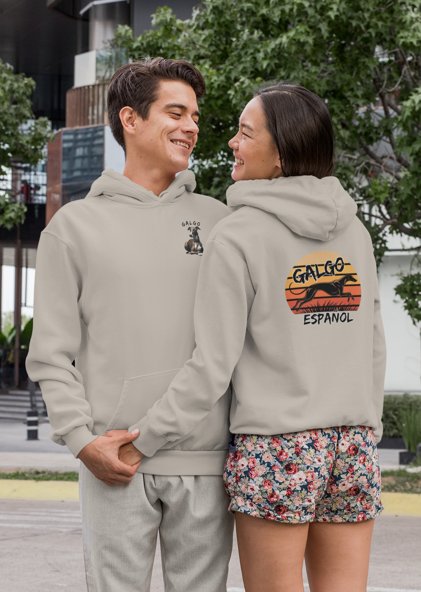 Galgo Espanol Sunset Run Beidseitiger Druck - Unisex Erwachsenen Bio Organic Cruiser Hoodie 2.0 ST/ST