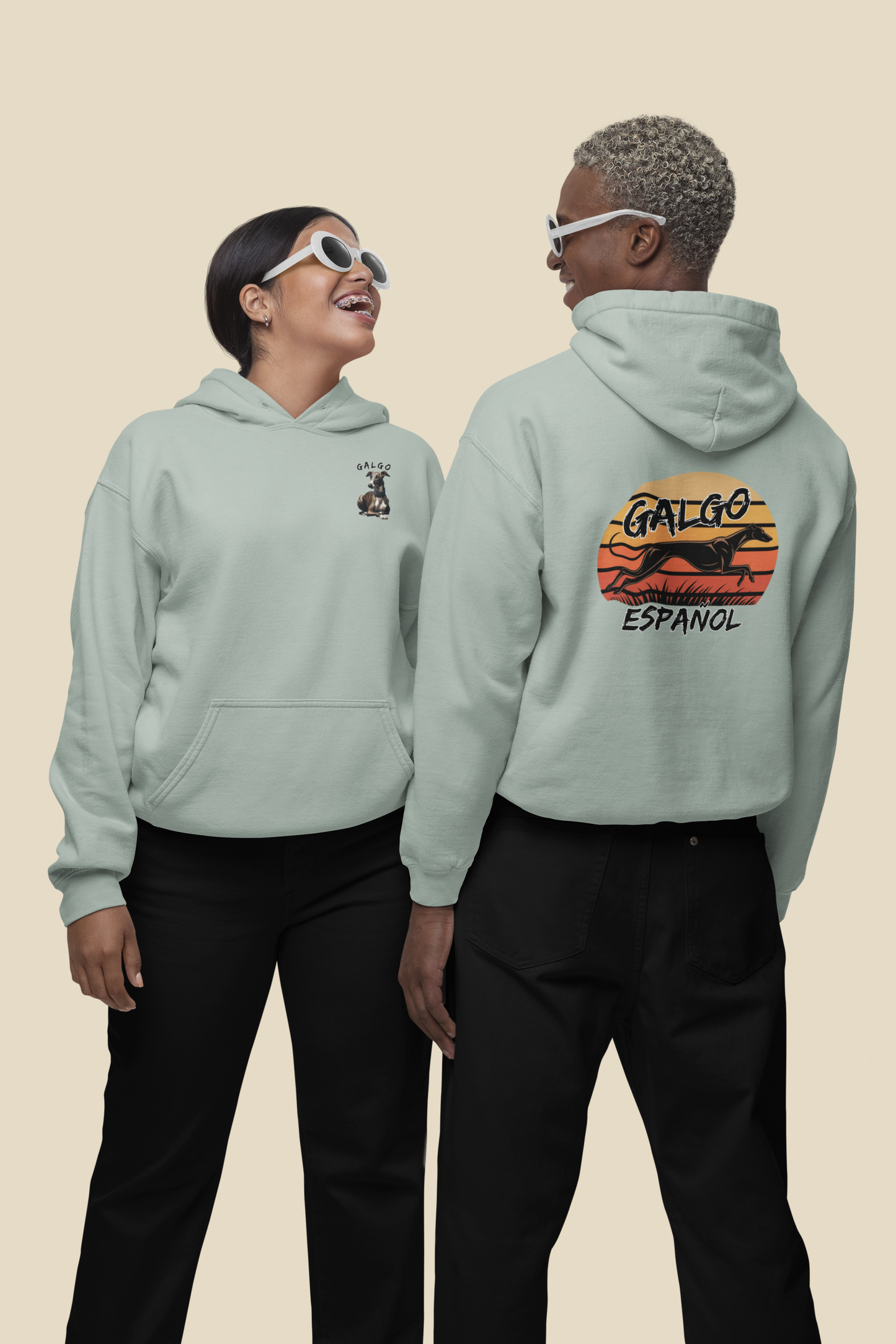 Galgo Espanol Sunset Run Beidseitiger Druck - Unisex Erwachsenen Bio Organic Cruiser Hoodie 2.0 ST/ST