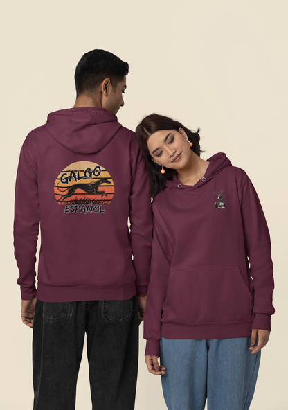 Galgo Espanol Sunset Run Beidseitiger Druck - Unisex Erwachsenen Bio Organic Cruiser Hoodie 2.0 ST/ST