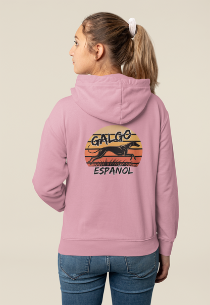 Galgo Espanol Sunset Run Beidseitiger Druck - Unisex Erwachsenen Bio Organic Cruiser Hoodie 2.0 ST/ST