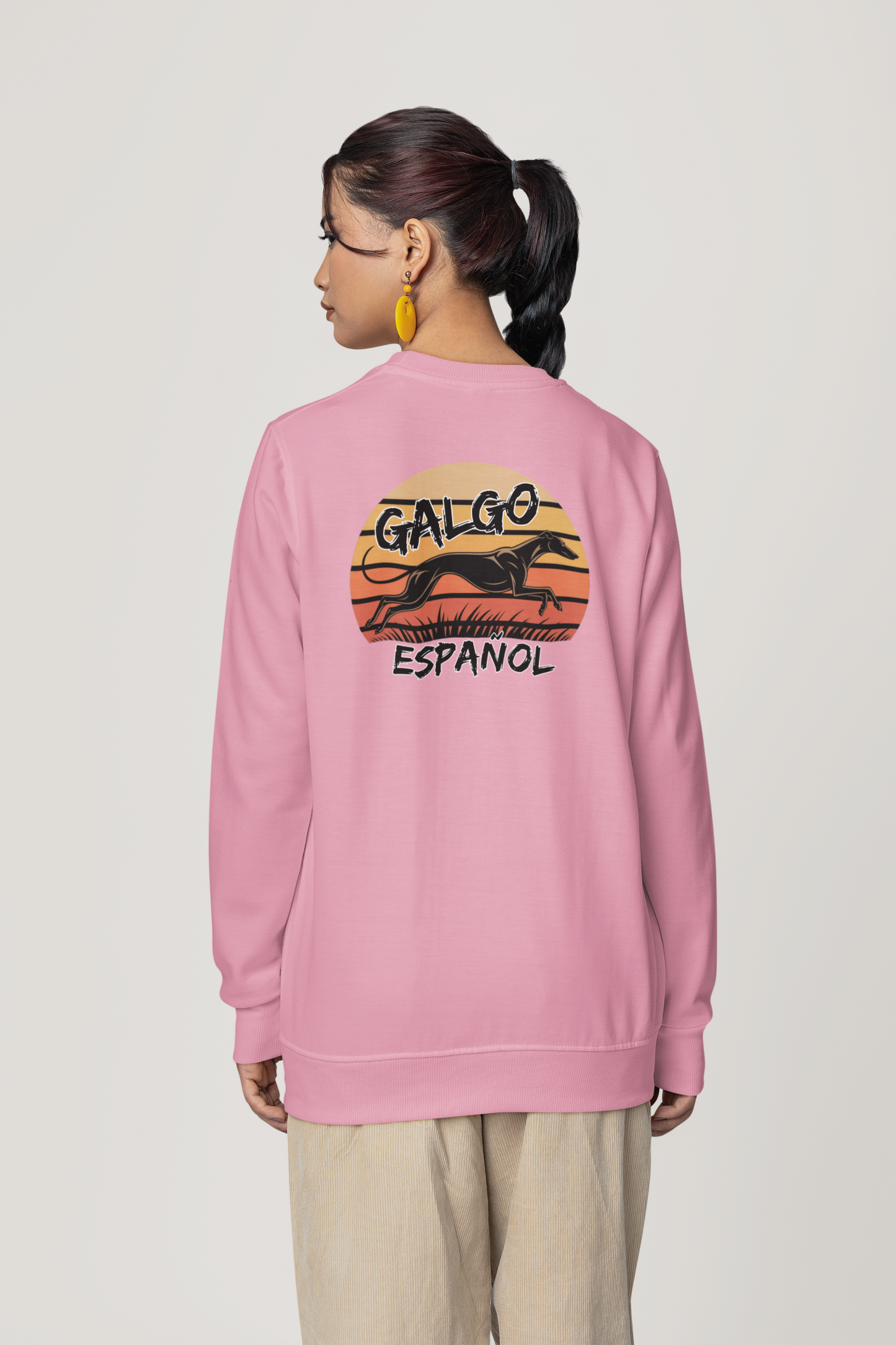 Galgo Espanol Sunset Run Beidseitiger Druck - Unisex Erwachsenen Bio Sweatshirt ST/ST SH  - Changer Sweatshirt 2.0 ST/ST
