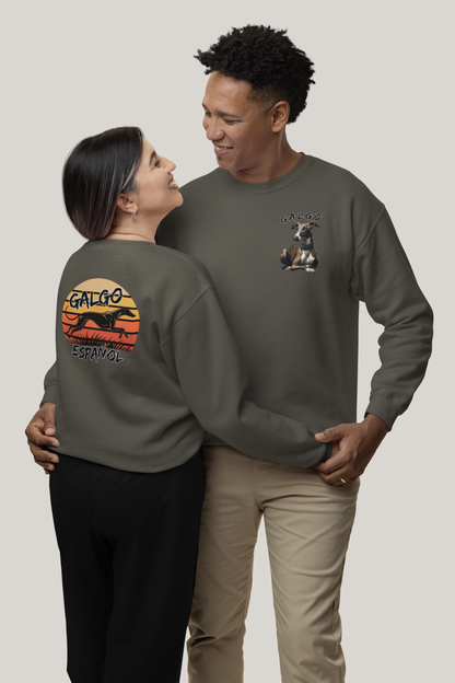 Galgo Espanol Sunset Run Beidseitiger Druck - Unisex Erwachsenen Bio Sweatshirt ST/ST SH  - Changer Sweatshirt 2.0 ST/ST