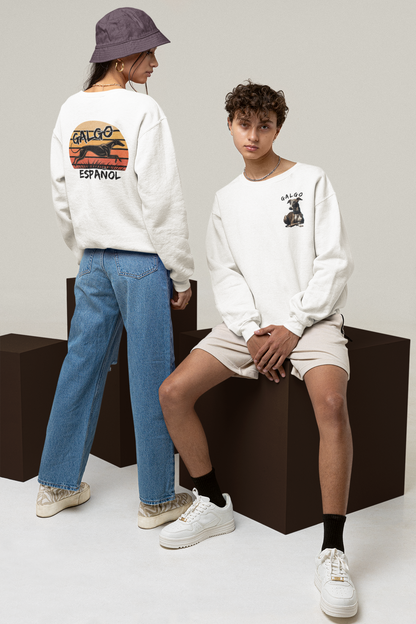 Galgo Espanol Sunset Run Beidseitiger Druck - Unisex Erwachsenen Bio Sweatshirt ST/ST SH  - Changer Sweatshirt 2.0 ST/ST