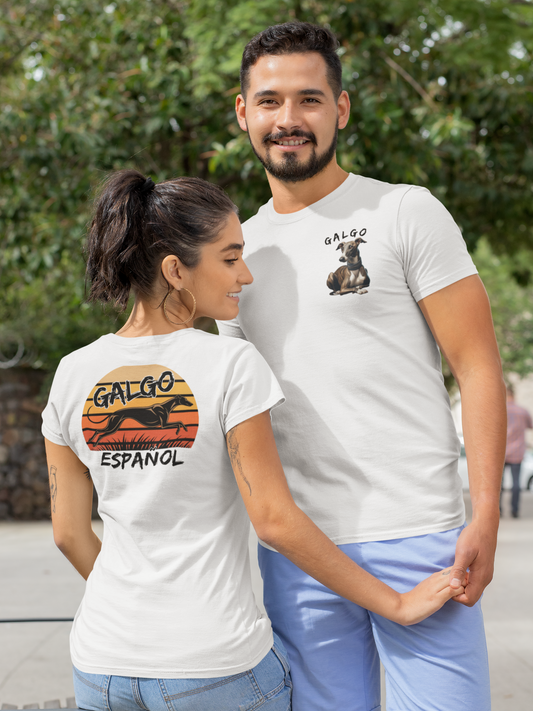 Galgo Espanol Sunset Run Beidseitiger Druck - Unisex Erwachsenen Bio Cruiser T-Shirt ST/ST SH  - Herren Premium Organic Shirt 2.0 ST/ST