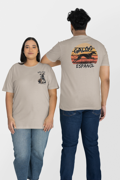 Galgo Espanol Sunset Run Double-Sided Print - Unisex Adult Organic Cruiser T-Shirt ST/ST SH - Men's Premium Organic Shirt 2.0 ST/ST